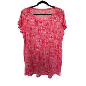 NWOT Lilly Pulitzer Etta Top Seaside Harbor Mizner Red, XL